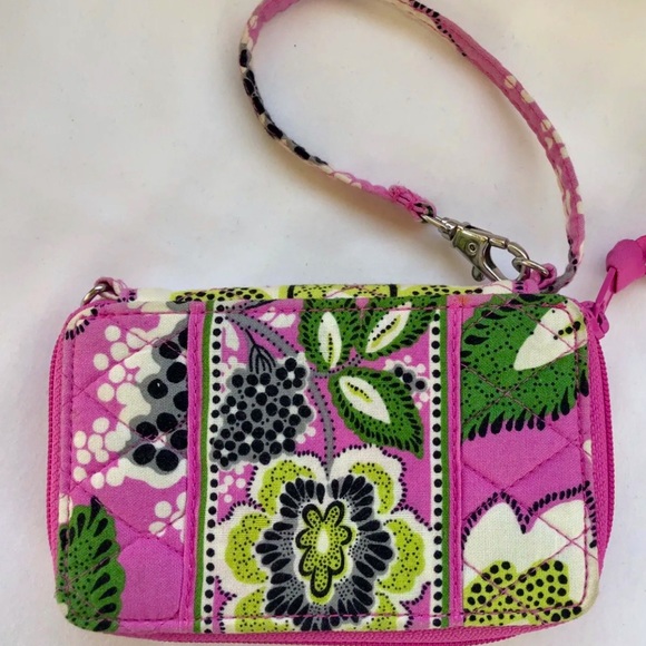 Vera Bradley Priscilla Pink Cell Phone holder wristlet - Picture 3 of 4